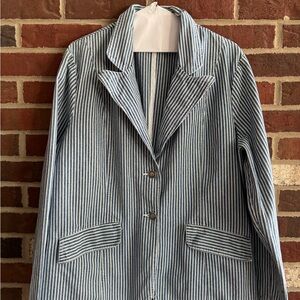 Faded Glory Blue Striped Women's Blazer